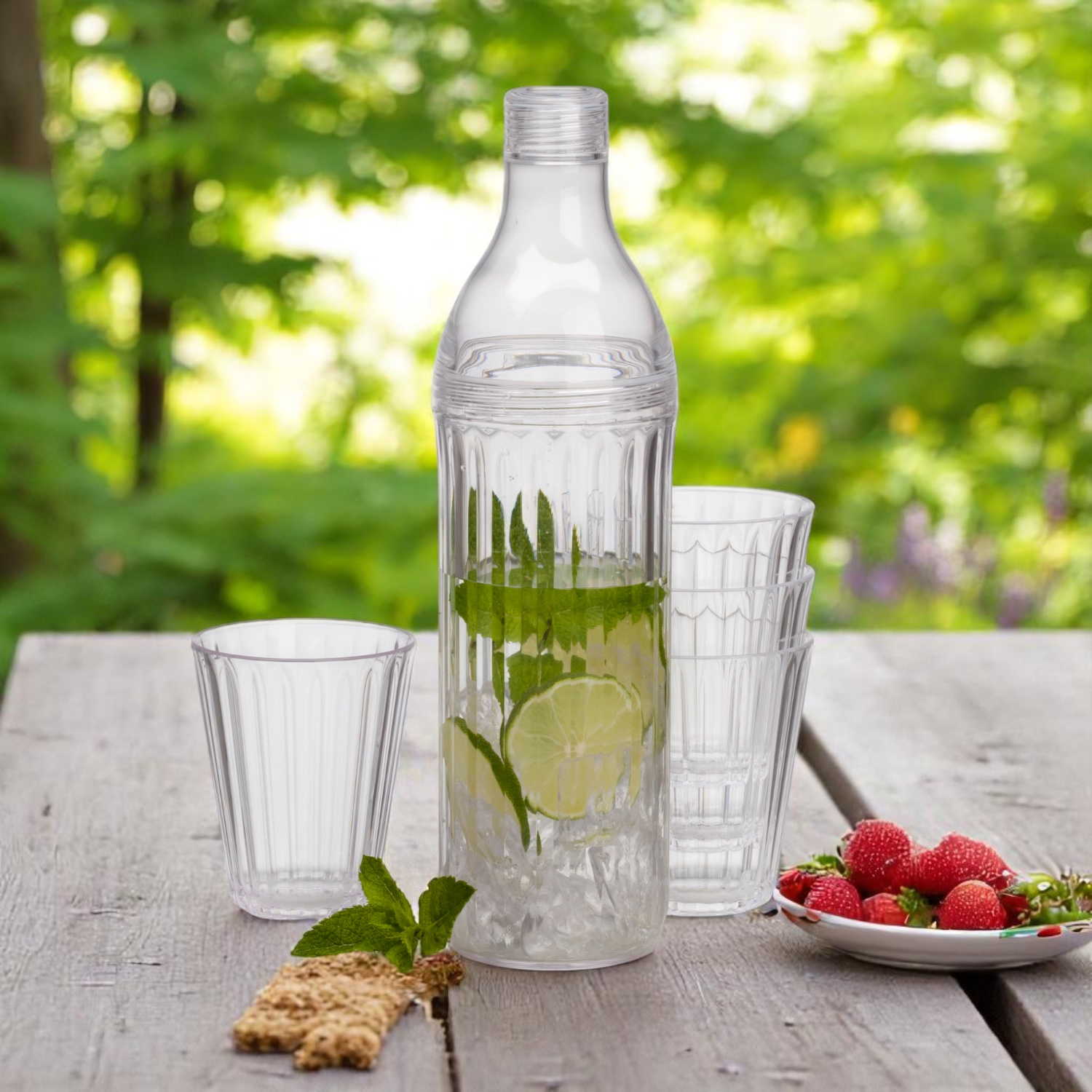 Flamefield Infuser set met waterfles en 4 glazen