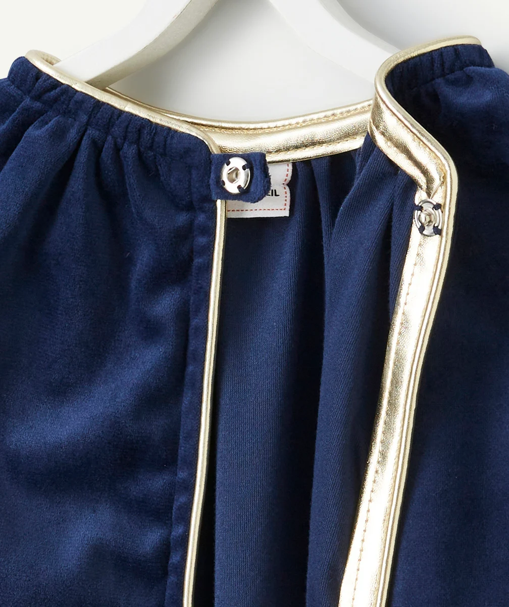 DÉGUISEMENT MAGICIEN EN VELOURS BLEU AVEC CHAPEAU ET CAPE