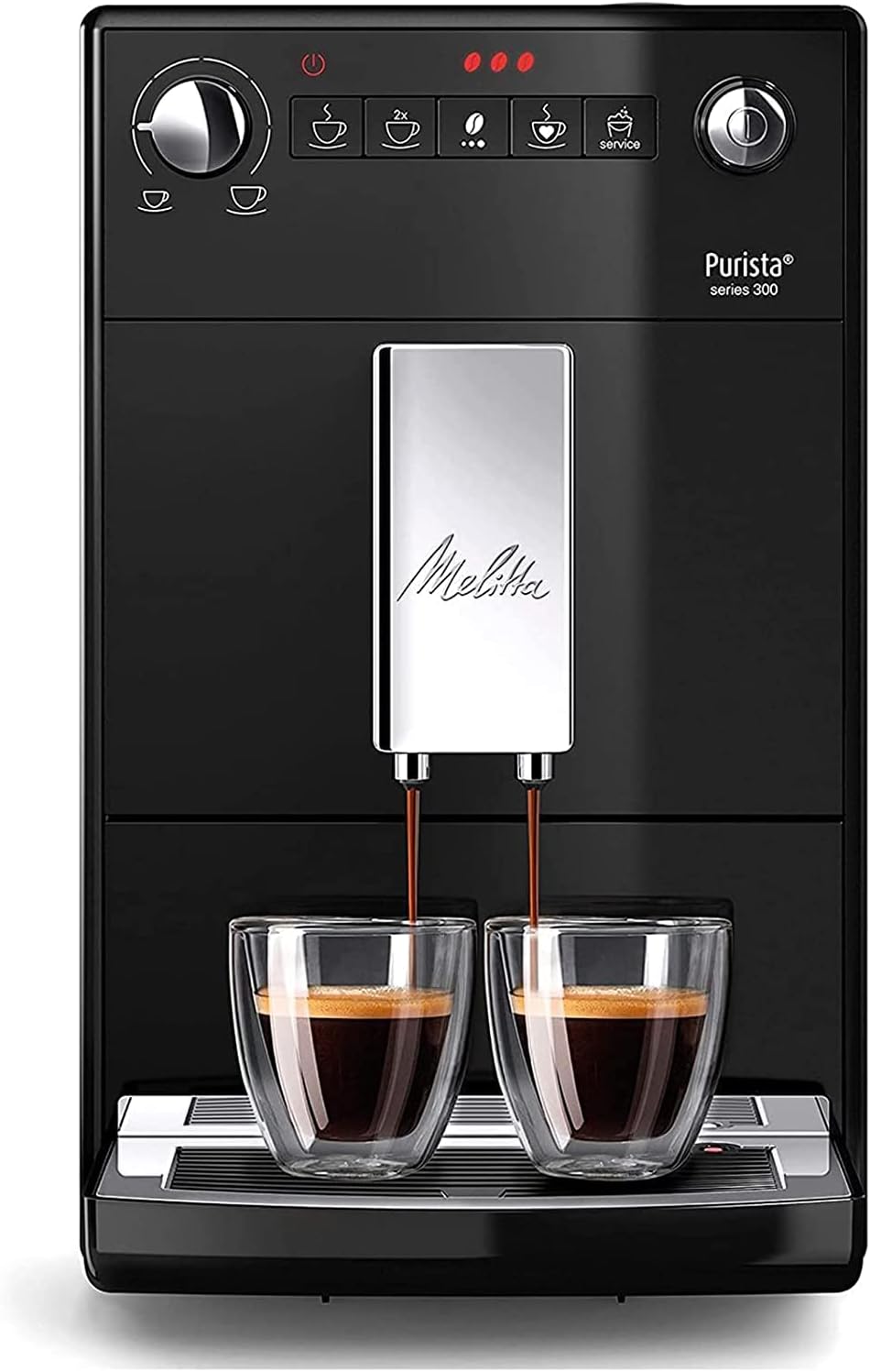 Melitta, Purista, Argent, F230-101 Machine à Café et Expresso 1L Automatique avec Broyeur à Grains, Compacte, Silencieuse