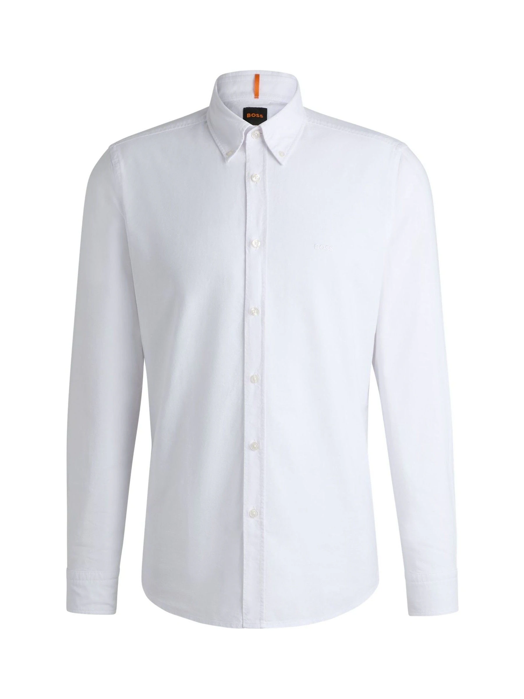 Wit - BOSS Regular Fit Button Down Cotton Shirt