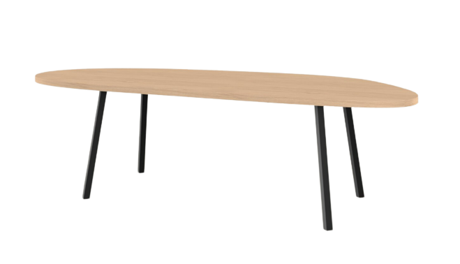 Studio HENK tafel New Classic Blob, zwart frame - Smart Collectie 220 x 100 cm | Eikenhout | Verjongde rand | Frame Zwart