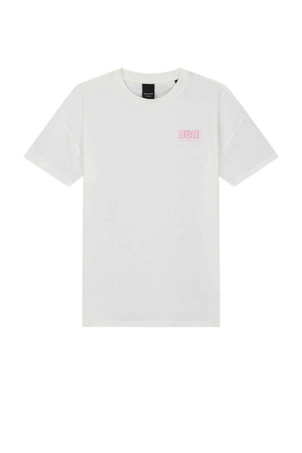 NIK&NIK T-shirt Dolphin met backprint offwhite/zoetroze