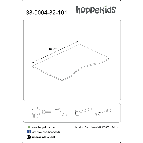 Hoppekids Storey skriveplade 100 cm