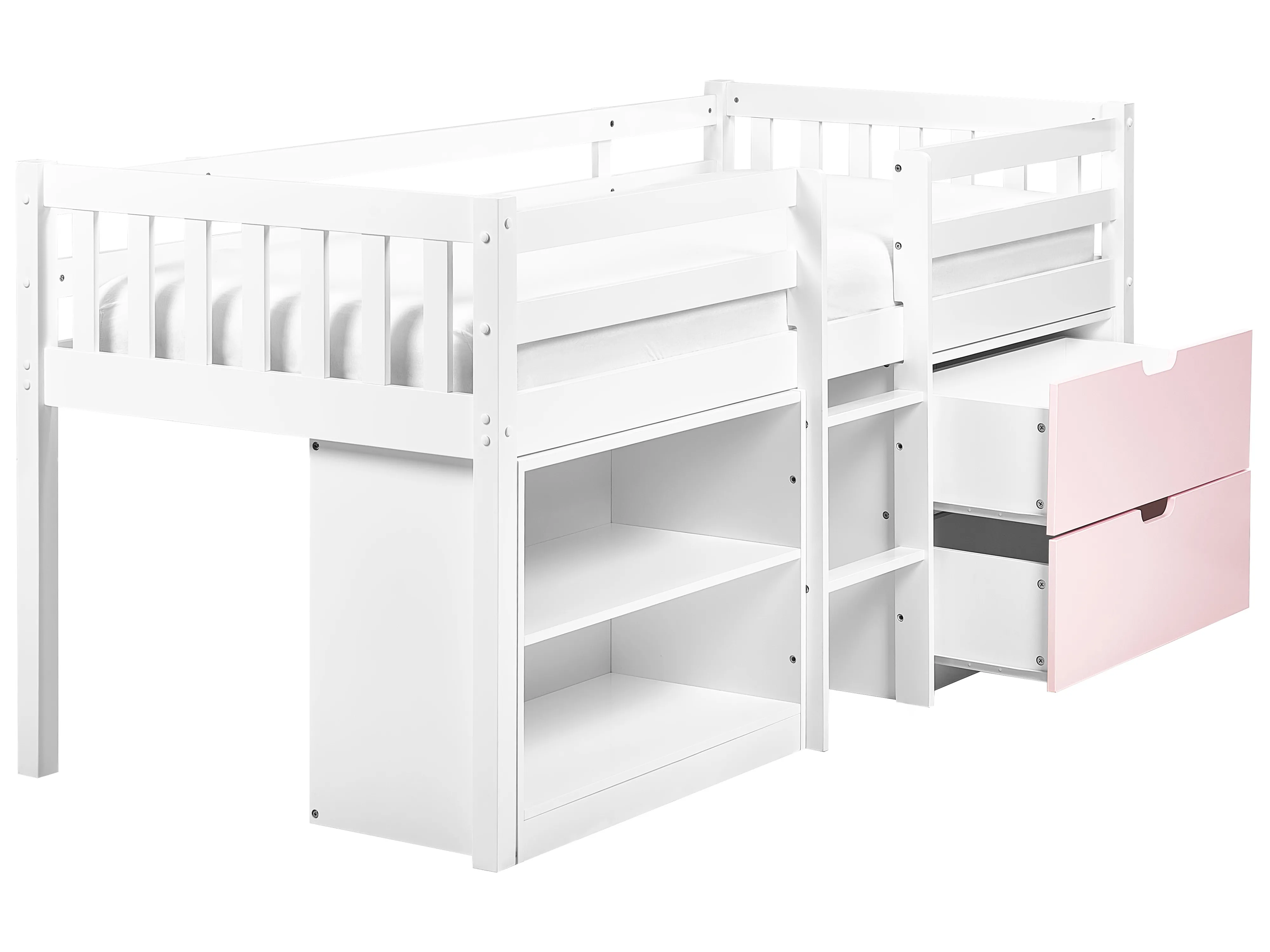 Verhoogd bed Hout SUSVILLE 90 x 200 cm Roze