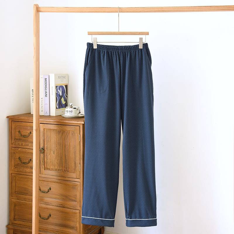 Dogini - Pyjamabroek met elastische taille en contrasterende ruitjesprint