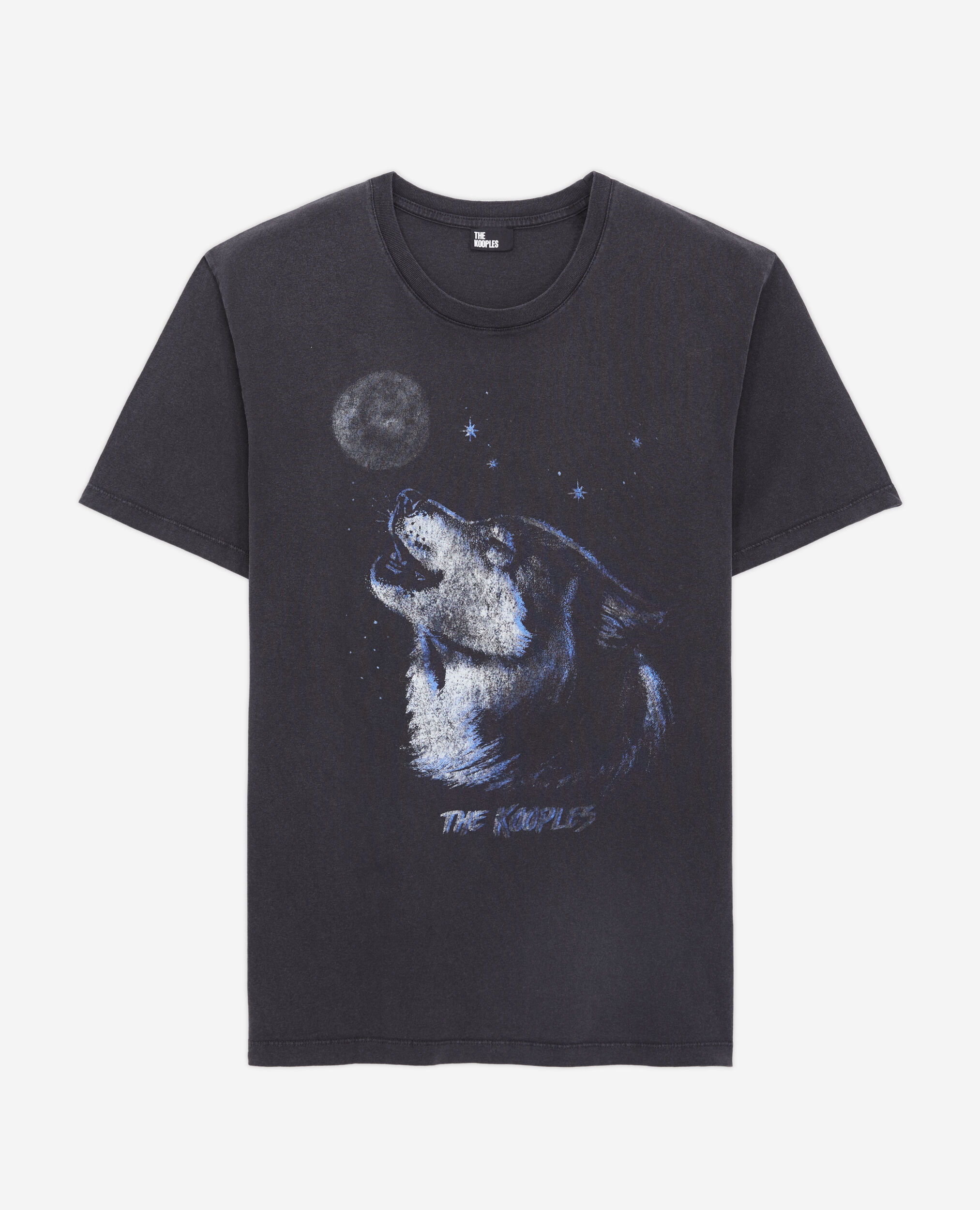 T-shirt noir avec sérigraphie Wolf