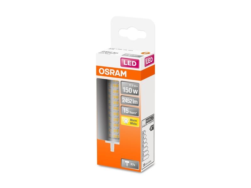 OSRAM Lampe Star Line 118, 17.5W, R7 s Warmweiss LED-Lampe mit R7 s-Retrofit-Sockel