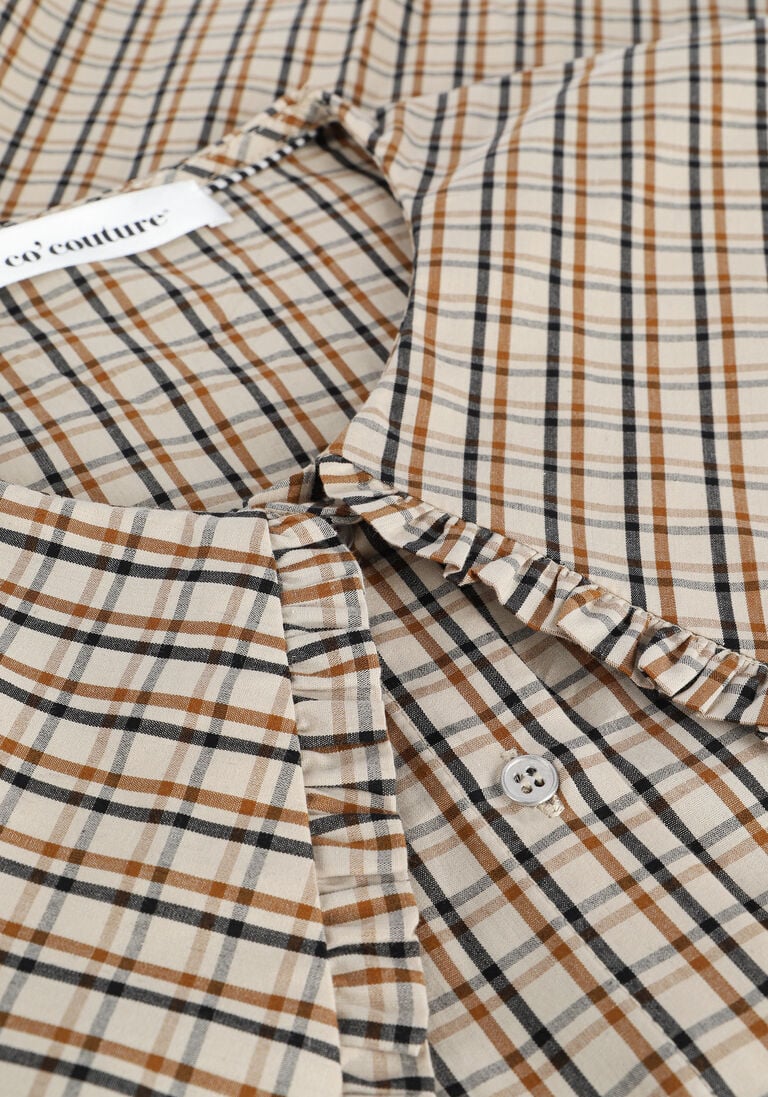 CO\\'COUTURE zand co'couture blouse cilia collar check shirt