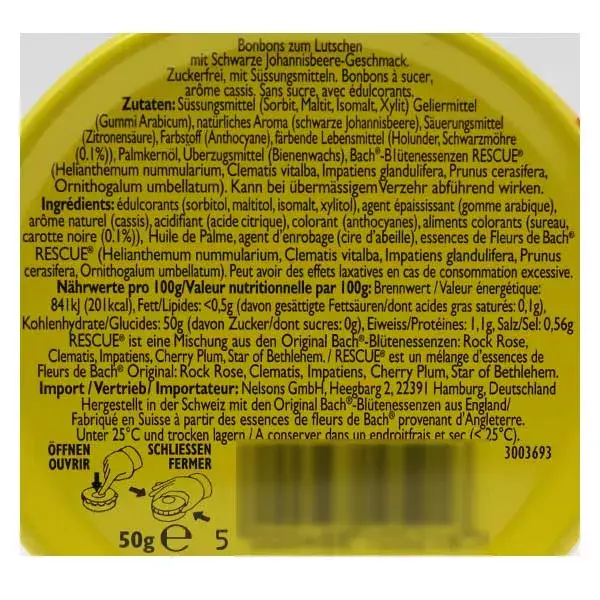Rescue Pastilles Cassis - 50 g