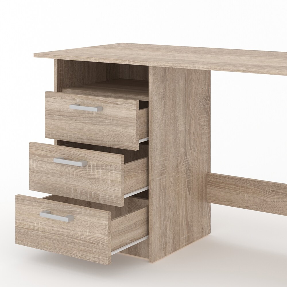 VICCO Schreibtisch MEIKO Sonoma Eiche Arbeitstisch Bürotisch Regal PC Tisch