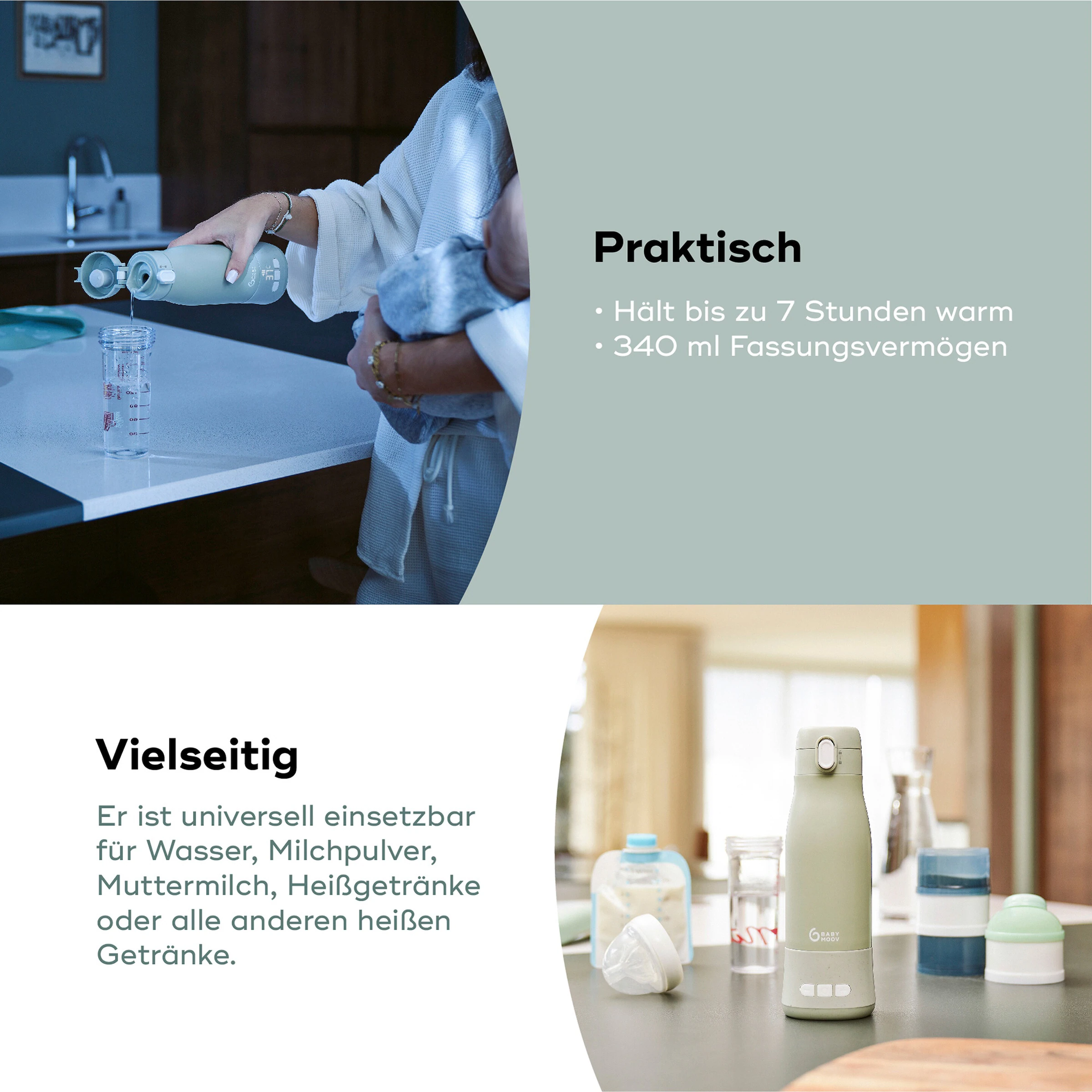 Babymoov Flaschenwärmer Moov&Feed grün