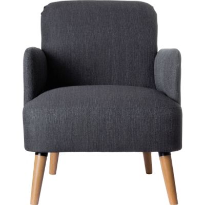 Fauteuil d'accueil BROOKS avec accoudoirs - pieds en hêtre massif - anthracite