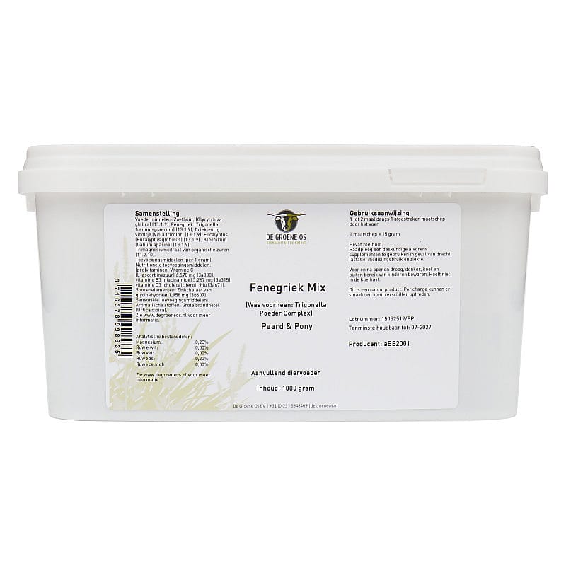 Groene Os Fenegriek Mix Paard Pony 1 kg | 1044