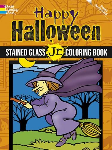 Happy Halloween Stained Glass Jr. Coloring Book - Dover Stained Glass Coloring Book (Paperback)