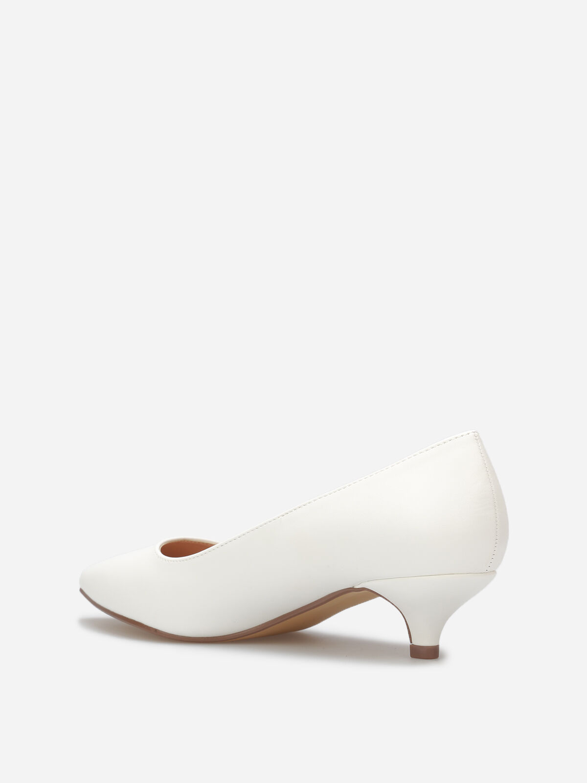 Escarpins pointus kitten heel- Blanc