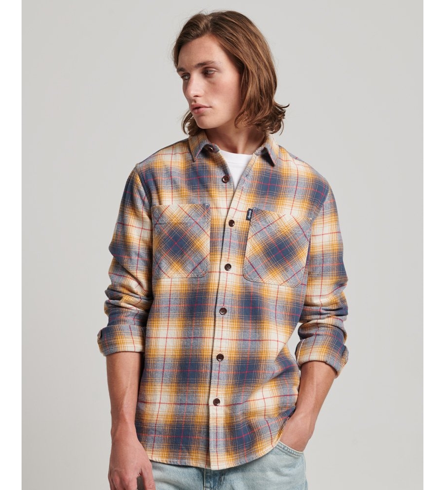 Sobretudo xadrez azul vintage da Superdry