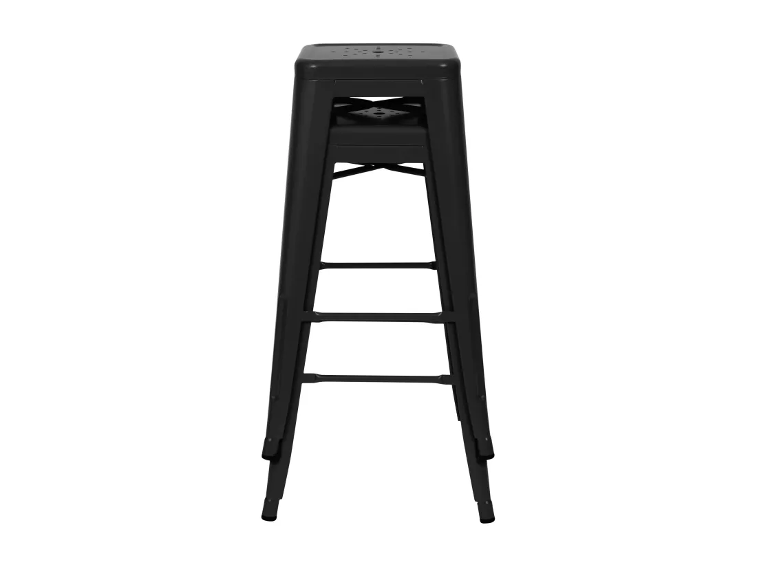Lot de 2 tabourets pour îlot central 66 cm en métal noir mat - Indus