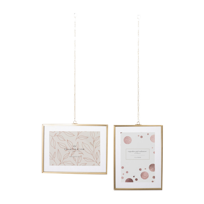 Fotolijst met ketting - 15x20x1 cm - goudkleurig