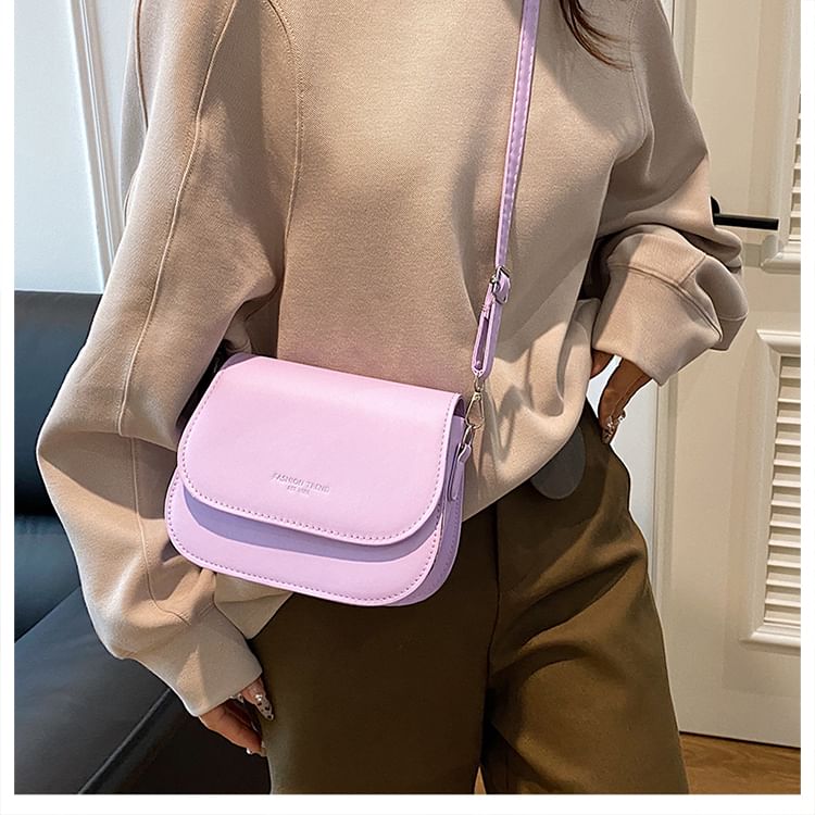 Maorong - Crossbodytas van imitatieleer met letterprint