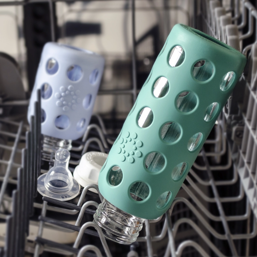 lifefactory Babyflasche aus Glas in kale 250 ml