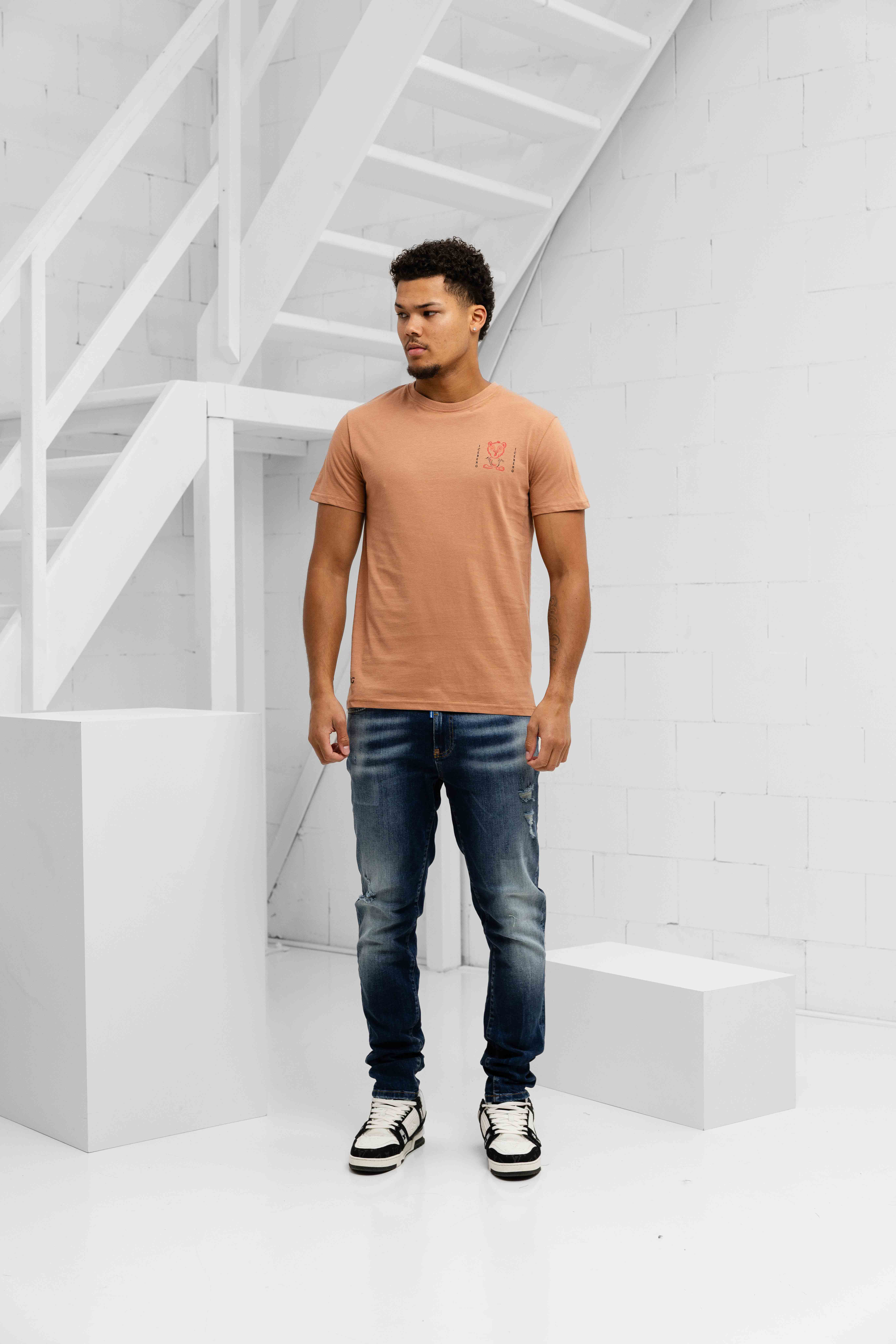 Iceberg Sun Spell T-Shirt Heren Lichtbruin