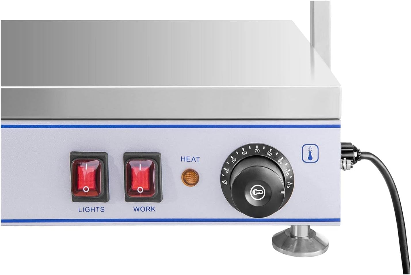 Royal Catering RCHP-120 Warmhalteplatte 2.000 W Arbeitsfläche 120 x 50 cm Edelstahl 4 Halogenlampen Bain Marie Speisenwärmer Suppenstation Wärmetheke Bain-Marie