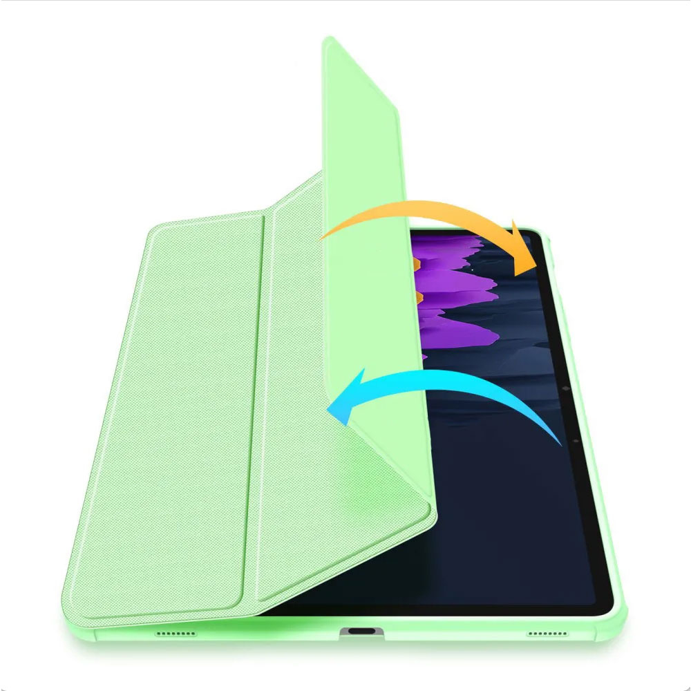 Samsung Galaxy Tab S8 / Tab S7 Leder Tasche Smart Cover Schutzhülle   S-Pen Halter - Grün