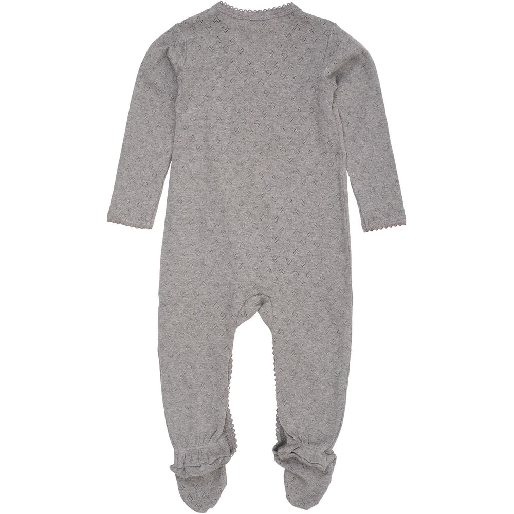 Køb COPENHAGEN COLORS Grey Mel Pointelle Cross-Over Full Body
