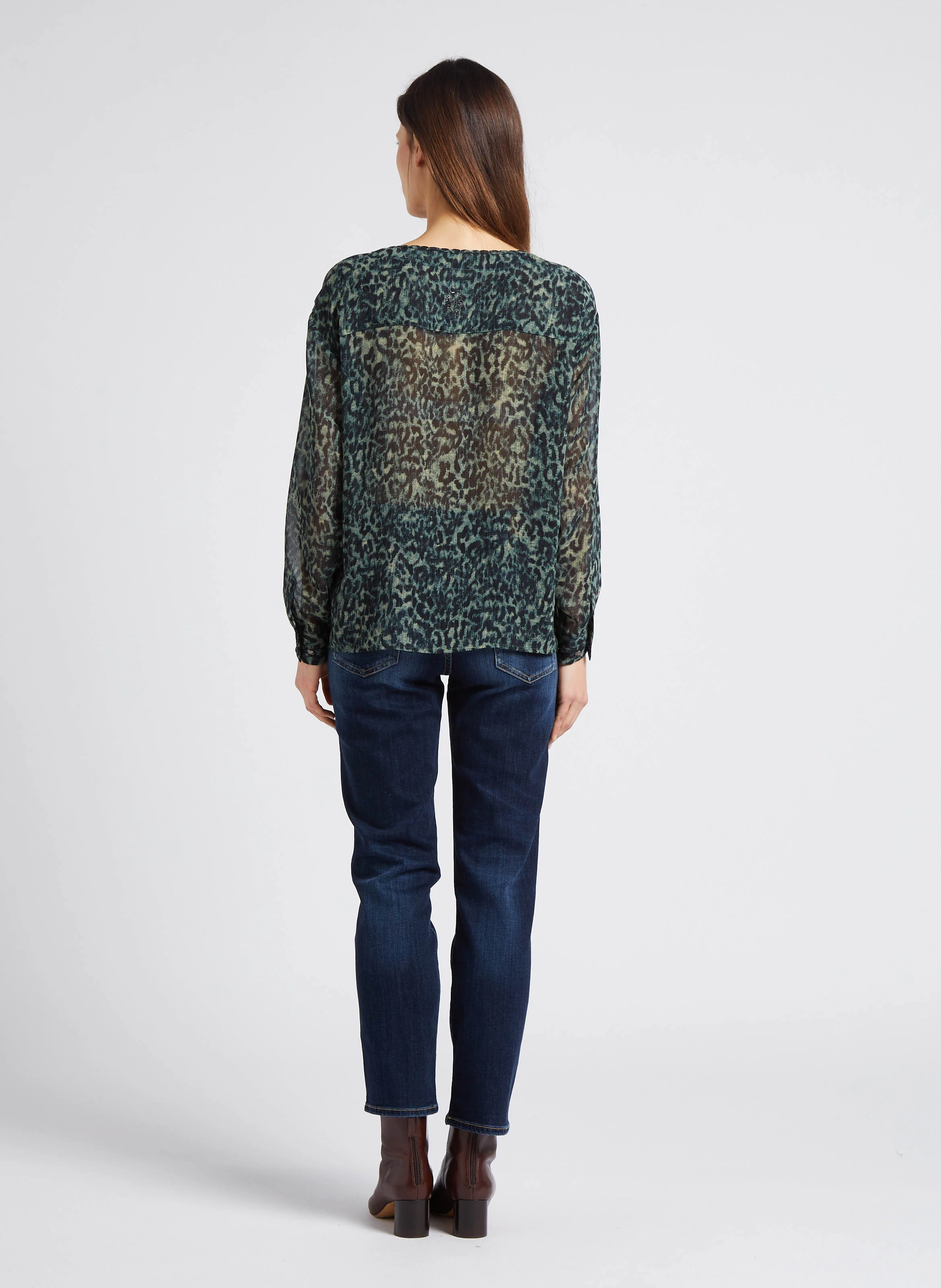 VILLARD - Jean regular-fit 7/8ème taille haute | Bleu