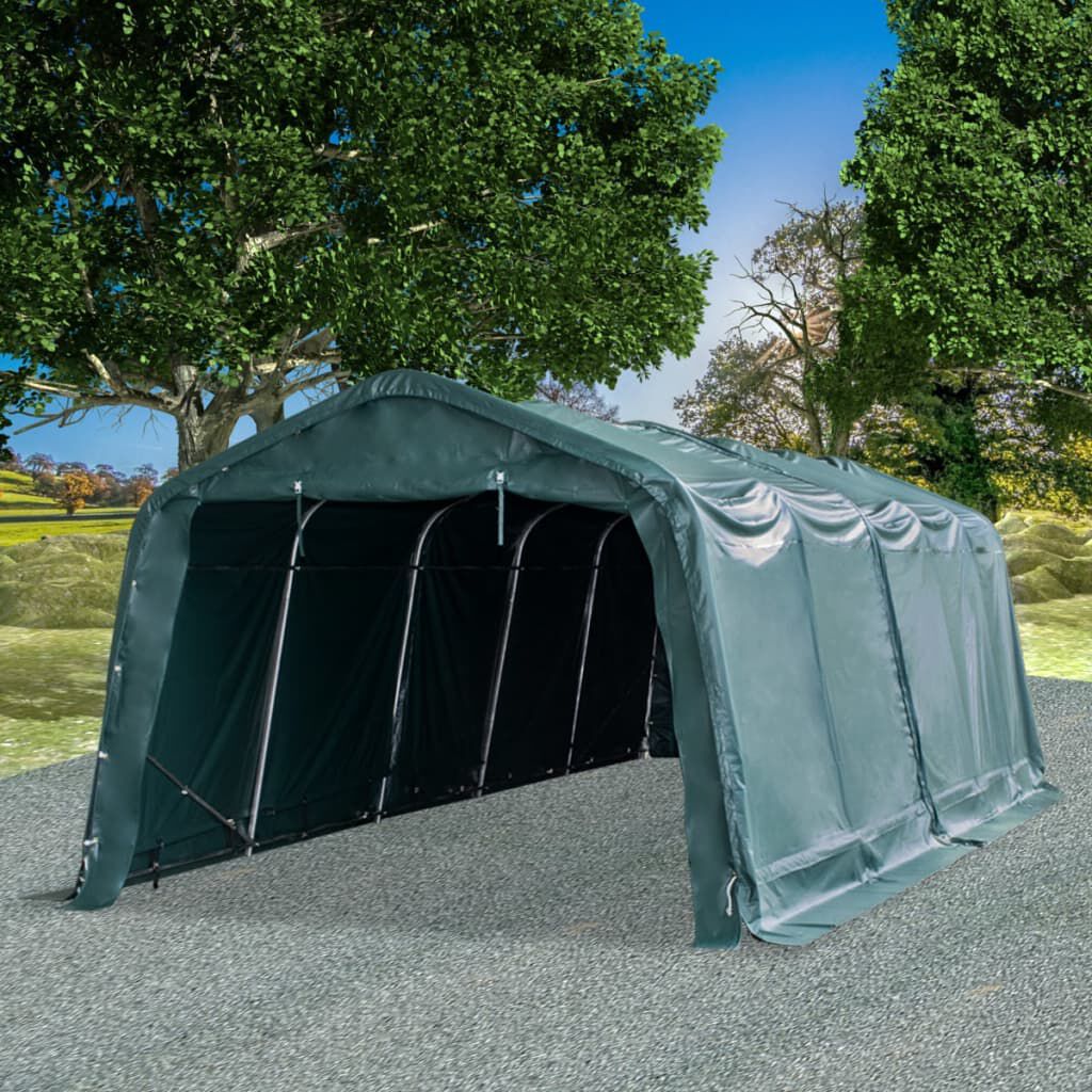 vidaXL Veetent, PVC 550 g/m², 3,3 x 8 m, donkergroen