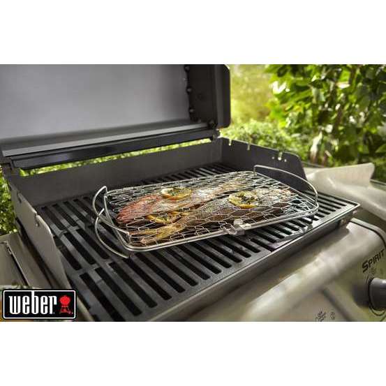 Grand panier à poisson flexible pour barbecue en inox - 46x28,4 cm