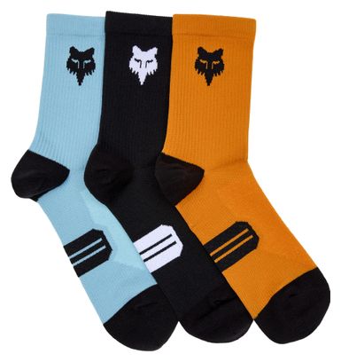 3 Paires de Chaussettes Fox Ranger 6' Bleu/Noir/Orange