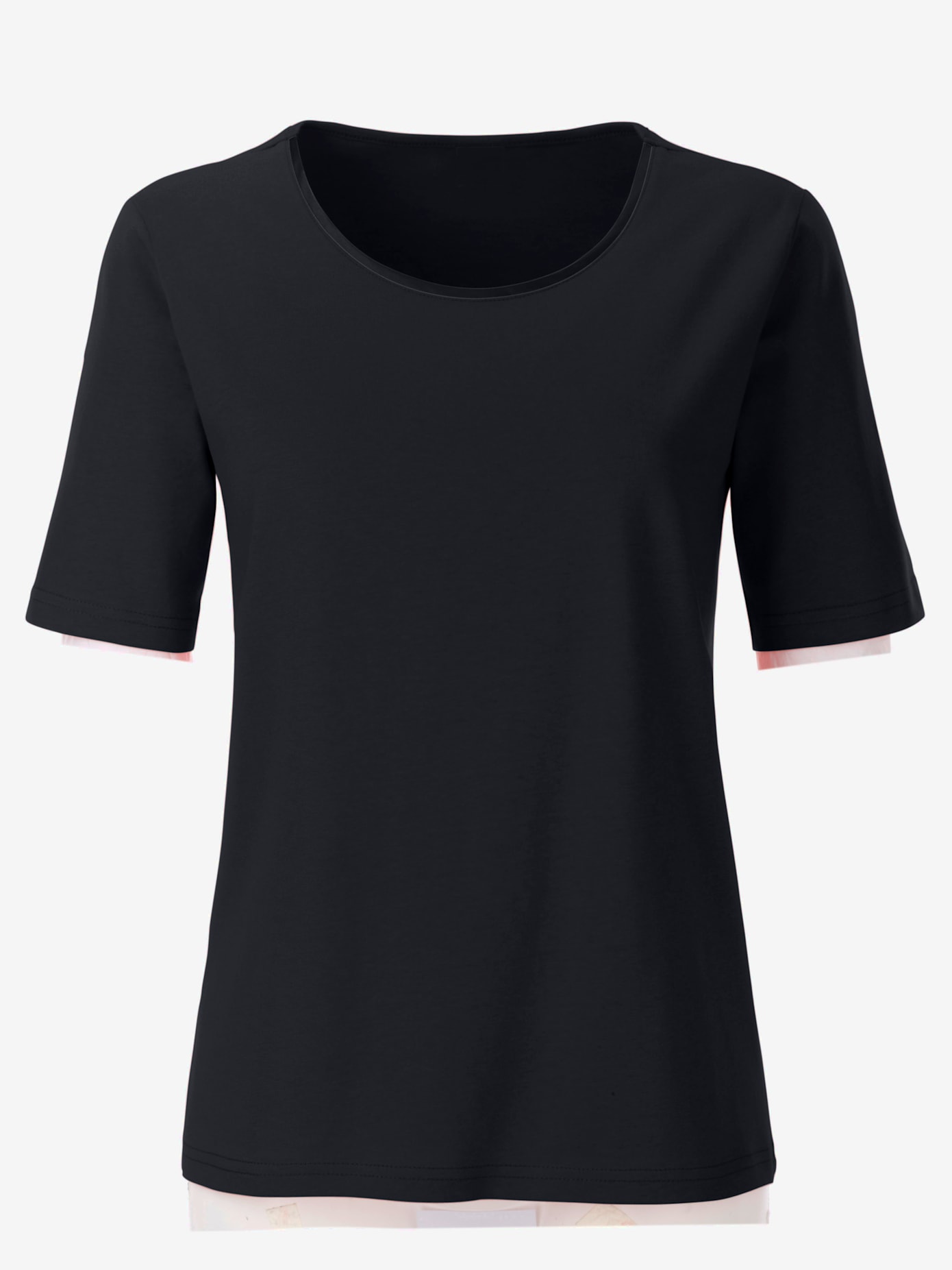 T-shirt simple avec effet brillant sur encolure