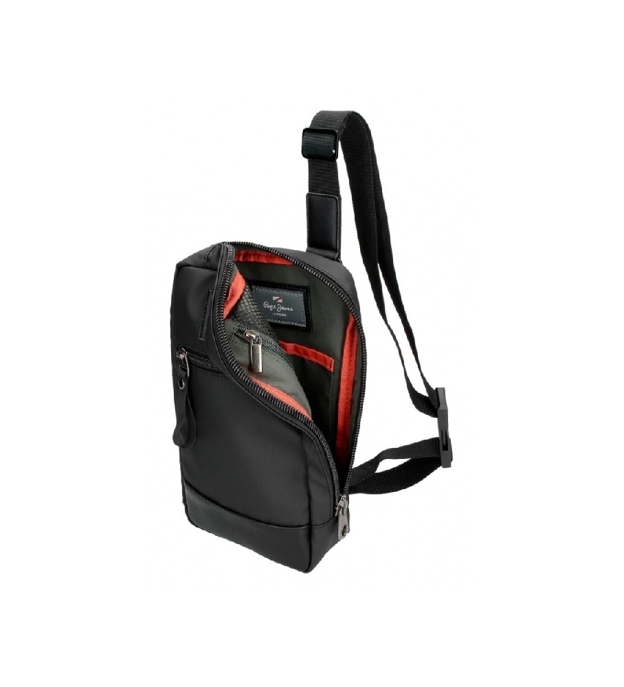 Bolsa transversal Pepe Jeans Riorena Straps, preta