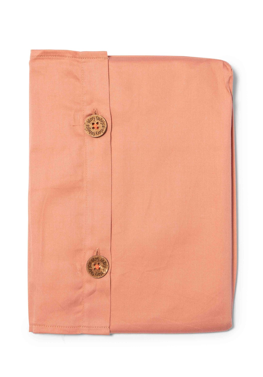 Storyfabrics Kissenbezug mit Kokosknöpfen Satin Terrakotta