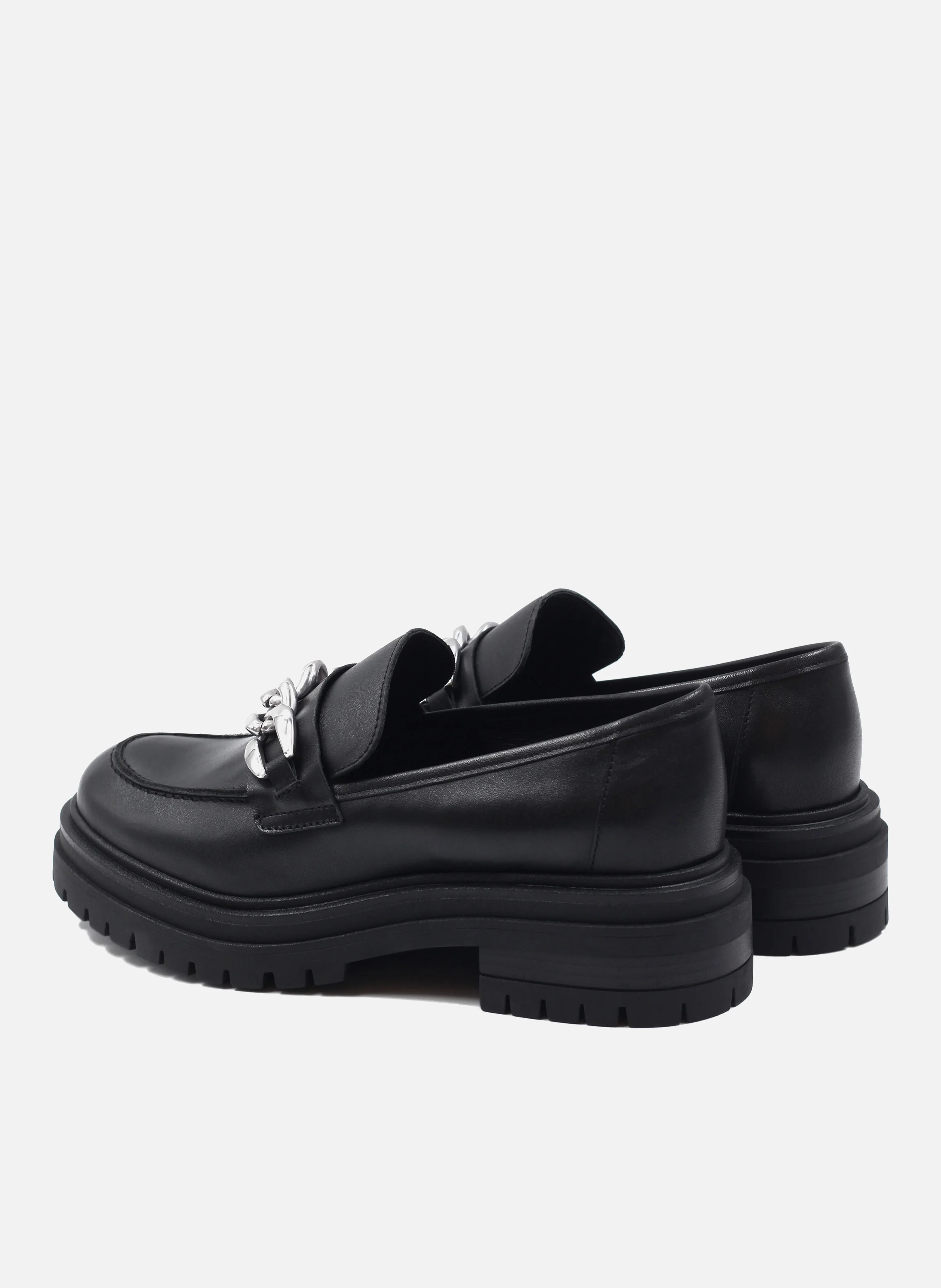 Mocassins crantés cuir lisse | Noir