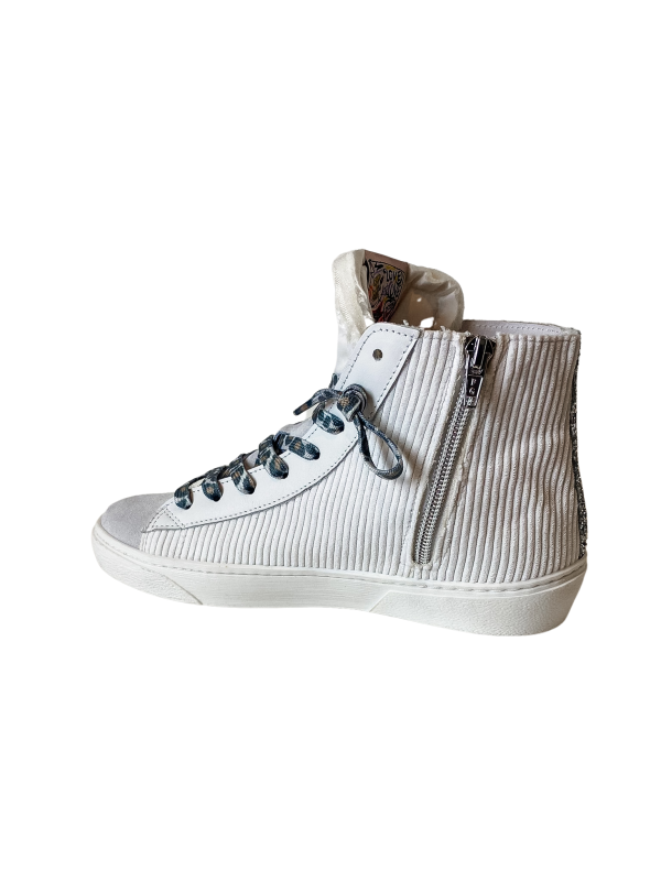 Baskets GOIA Velours Blanc - Semerdjian