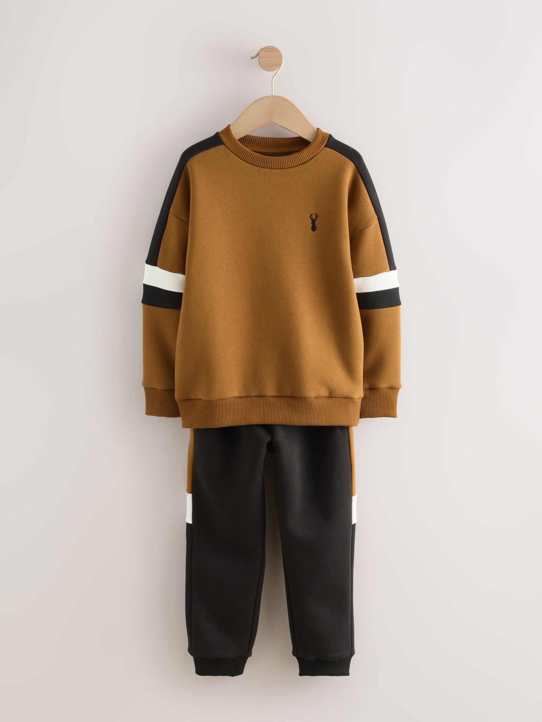 Lichtbruin - Colourblock Crew Set