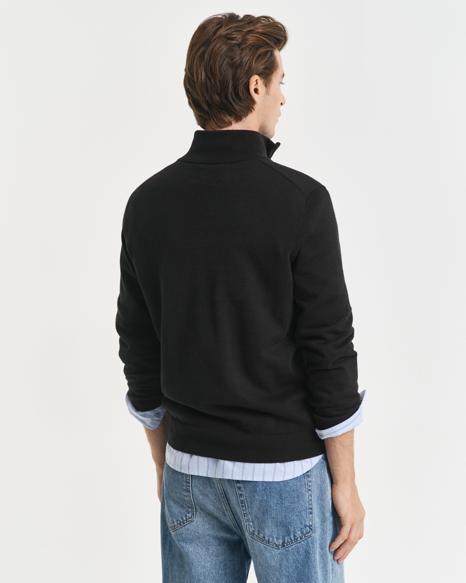 Gant Troyer »CLASSIC COTTON HALF ZIP« mit gerippten Details