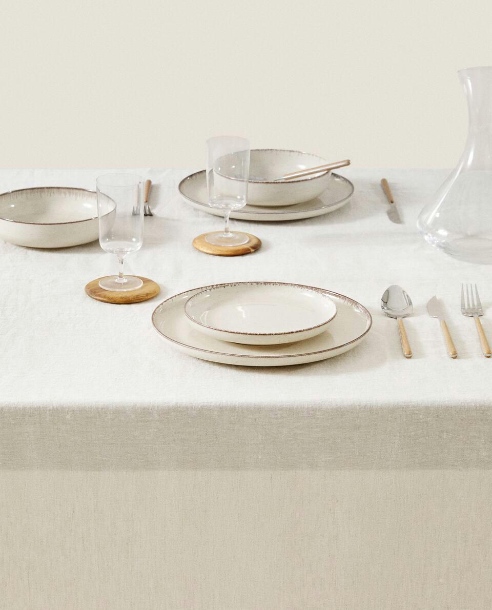 TOALHA DE MESA DE LINHO LAVADO