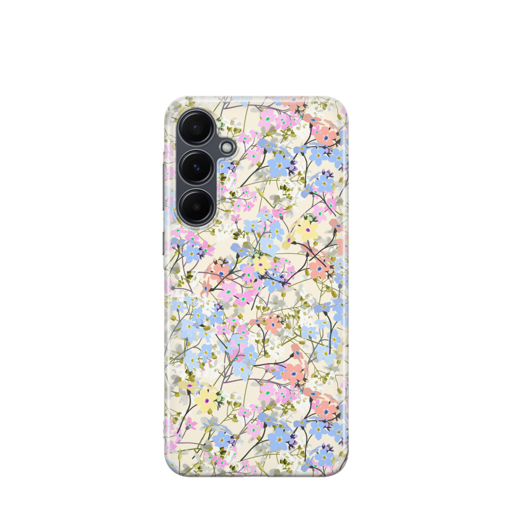 Samsung Galaxy A55 Gummi Hülle Aquarellflora - Versch. Farben