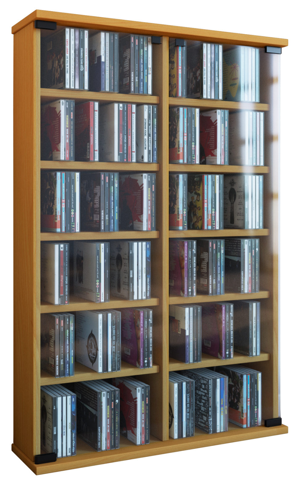Vitrine - Buche - 60 cm breit - für 300 CDs