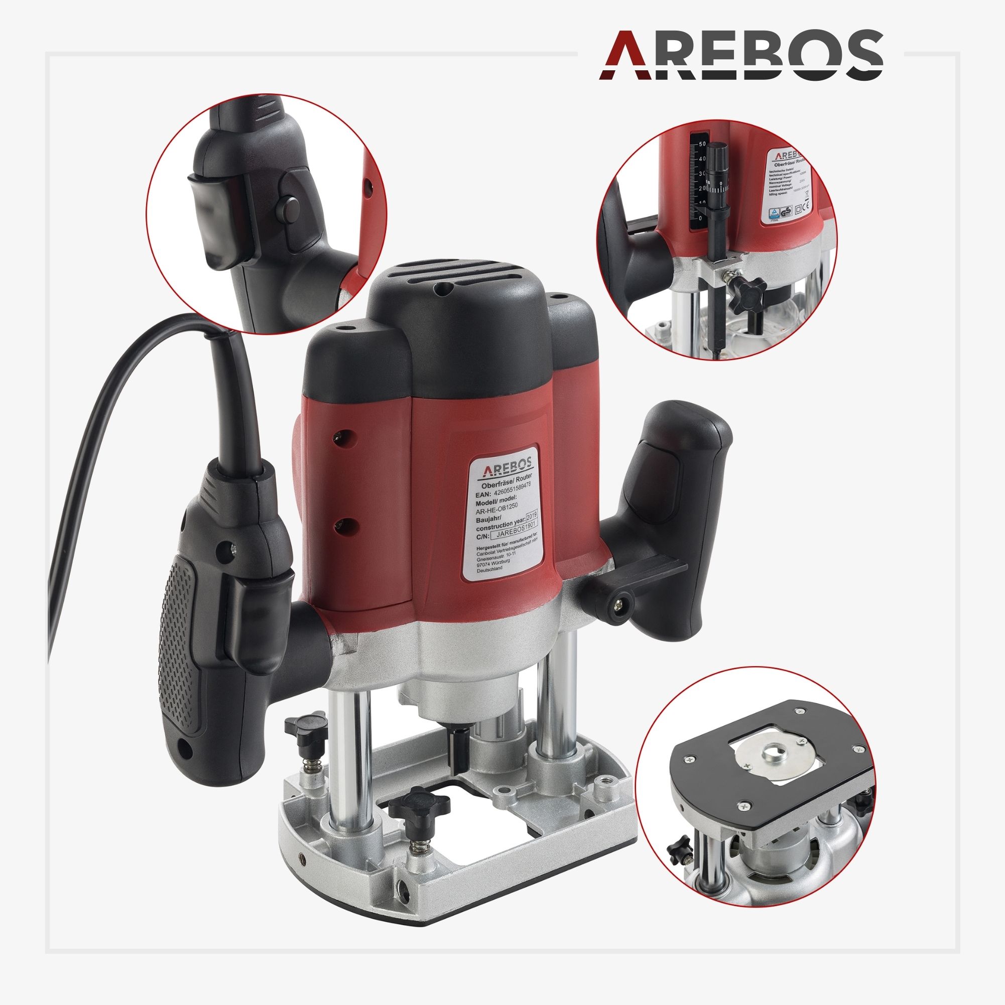 Oberfräse 1200W inkl. 12 Fräser