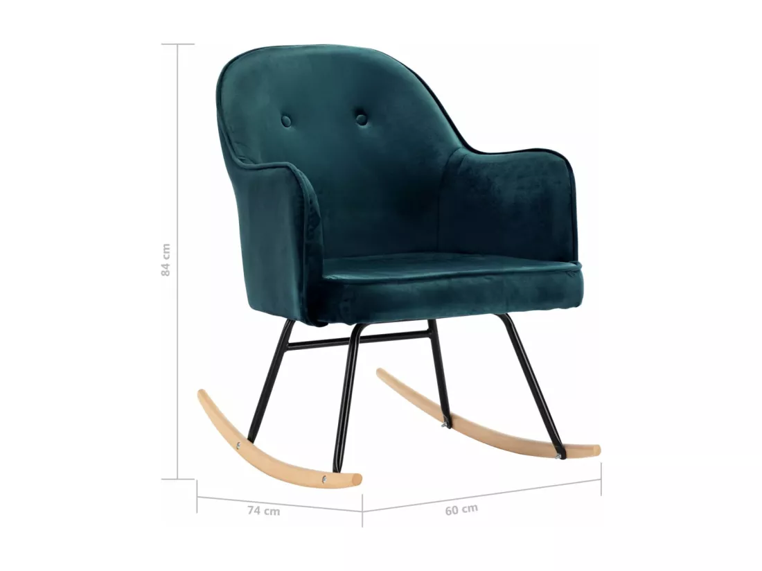 Chaise à bascule Bleu Velours