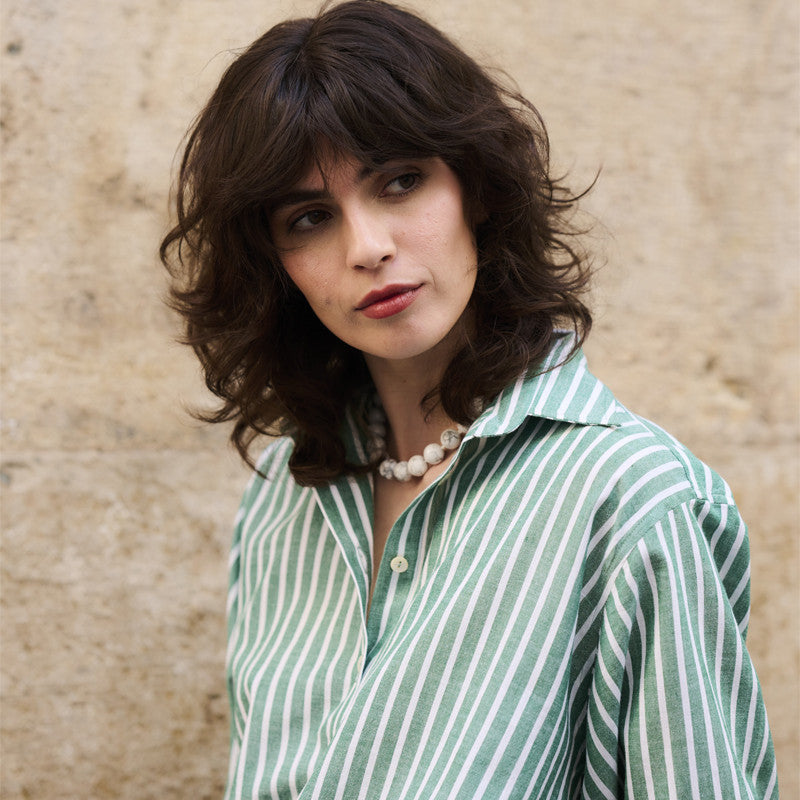 Pyjamaoberteil gestreift Green