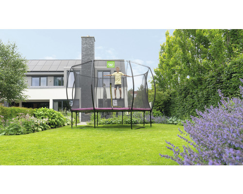 EXIT Silhouette trampoline met veiligheidsnet Ø 305 cm roze