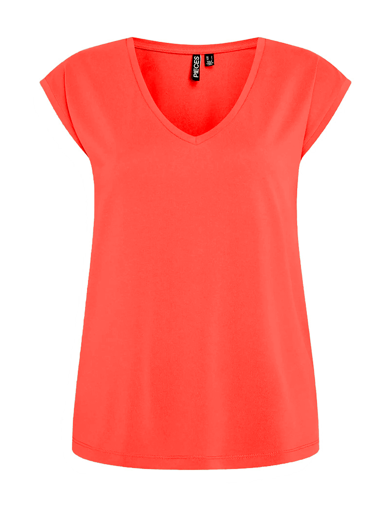 PIECES T-SHIRT BASIQUE KAMALA ORANGE TANGERINE