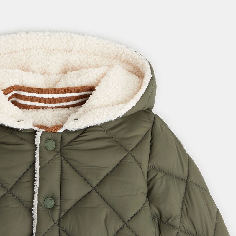 Manteau de ville réversible matelassée vert bébé garçon