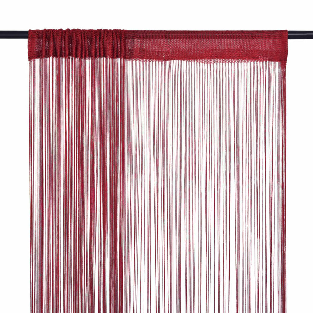 Rideau en fils 2 pcs 100 x 250 cm bordeaux