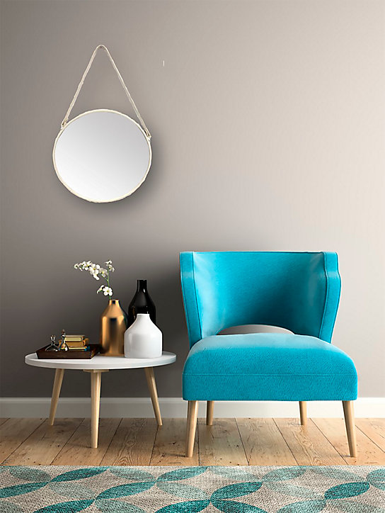 Miroir mural rond Ø32 cm métal blanc
